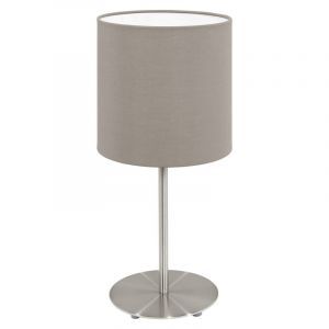 Taupe modern bordslampa tyg, Abano, med brytare