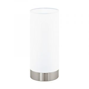 Nickel modern bordslampa glas, Asiye, med brytare