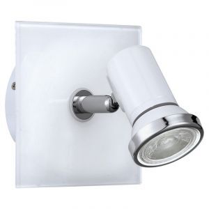 Krom väggspotlight glas, Jasmijn, IP44