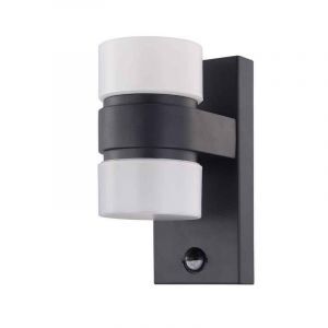 Antracit modern utomhus vägglampa med rörelsesensor aluminium, Birte, IP44