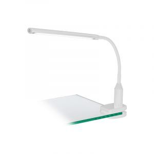 Vit modern klämlampa plast, Brennan, 4W, 4000K LED, med brytare