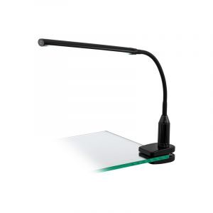Svart modern klämlampa plast, Brennan, 4W, 4000K LED, med brytare