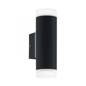 Svart modern up down vägglampa plast, Marlies, IP44