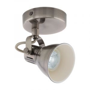 Krämfärgad vintage spotlight tak stål, Tinke