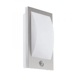 Vit utomhus vägglampa med rörelsesensor plast, Lyam, IP44