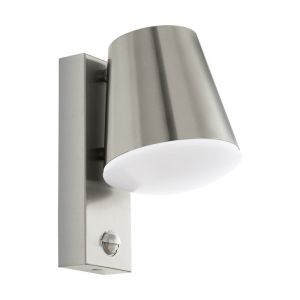 Silver modern utomhus vägglampa med rörelsesensor rostfritt stål, Aiden, IP44
