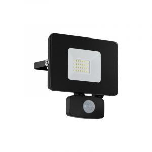 Svart utomhus vägglampa med rörelsesensor aluminium, Joey, IP44