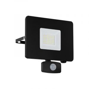 Svart utomhus vägglampa med rörelsesensor aluminium, Joey, IP44