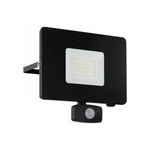 Svart utomhus vägglampa med rörelsesensor aluminium, Joey, IP44