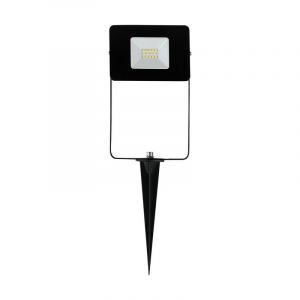Svart modern trädgårdsspotlight aluminium, Joey, IP65, med brytare