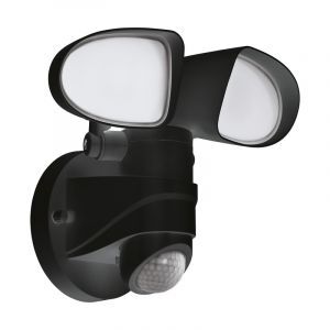 Svart utomhus vägglampa med rörelsesensor plast, Joselien, 6W, 5000K LED, IP44