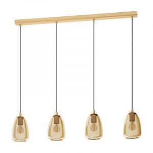 Bärnstensfärgad design fönsterlampa glas, Fredericus