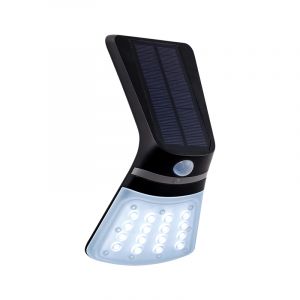 Svart modern utomhus vägglampa med rörelsesensor plast, Lydie, 2W, justerbar ljusfärg LED, IP44