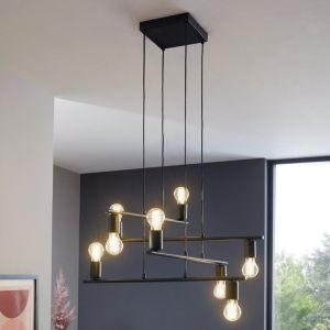 Svart industri fönsterlampa metall, Evelyne