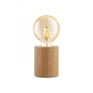 Trä bordslampa brun, Yannic, med brytare