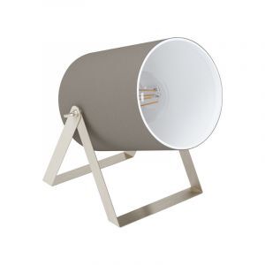 Nickel rustik bordslampa stål, Yvana, med brytare
