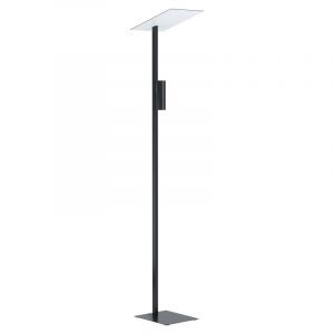 Vit modern golvlampa aluminium, Annegreet, med brytare