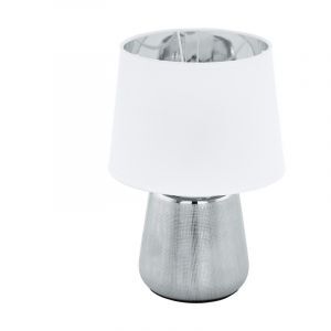 Keramik bordslampa silver, Elvin, med brytare