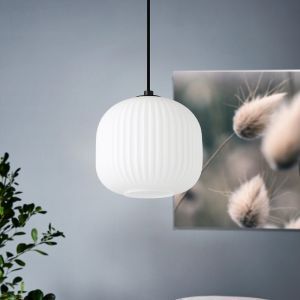 Vit retro fönsterlampa glas, Elvera