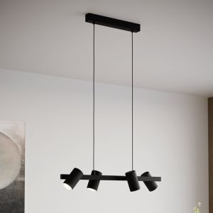 Svart modern fönsterlampa stål, Patrice