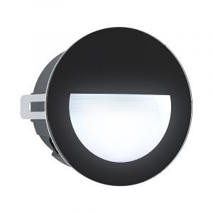 Svart modern infälld vägglampa utomhus aluminium, Luigino, 2,5W, 4000K LED, IP65