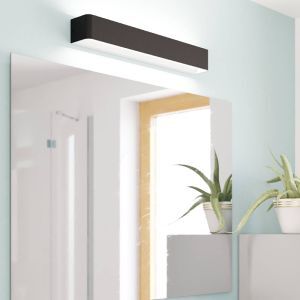 Svart modern badrumslampa vägg aluminium, Rafael, 26,5W, 3000K LED, IP44