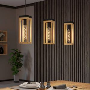 Trä fönsterlampa brun, Jasmina