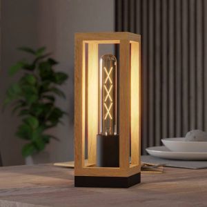 Trä bordslampa brun, Jasmina, med brytare