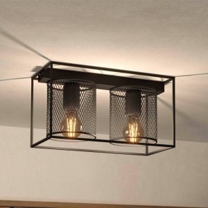 Svart industri taklampa aluminium, Thiemo