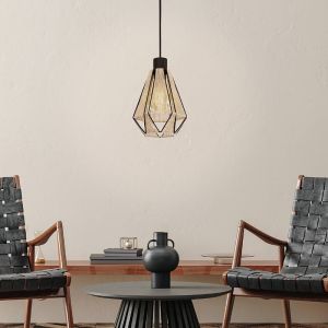 Brun rustik fönsterlampa stål, Yessica