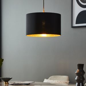 Svart modern fönsterlampa tyg, Kelsey