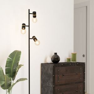 Svart golvlampa aluminium, Jelger, med brytare