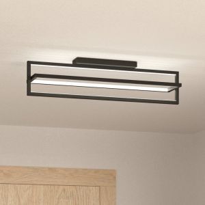 Svart modern taklampa aluminium, Lianne, 34W, varm till kall vit justerbar LED, 3 stegs dimmer