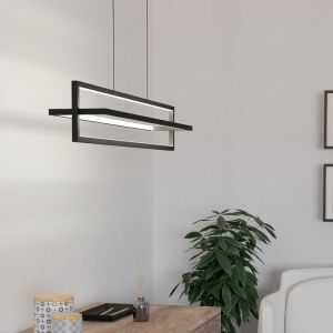 Svart modern fönsterlampa aluminium, Lianne, 34W, varm till kall vit justerbar LED, 3 stegs dimmer