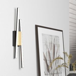 Svart modern vägglampa aluminium, Leintje, 6,3W, 3000K LED