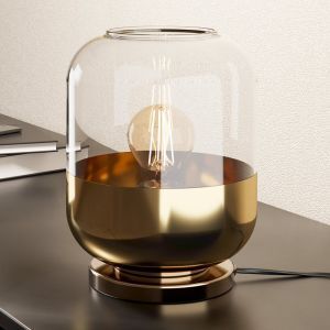 Guld design bordslampa glas, Jeanny, med brytare