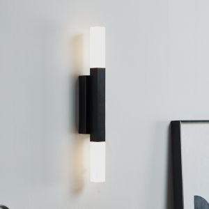 Svart modern spegelbelysning aluminium, Yolande, 5,5W, 3000K LED, IP44