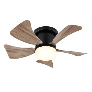 Brun modern takfläkt plast, Herwin, 10W, varm till kall vit justerbar LED, met fjärrkontroll