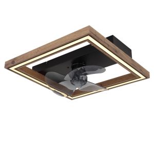 Brun modern takfläkt plast, Lamyea, 24W, varm till kall vit justerbar LED, met fjärrkontroll