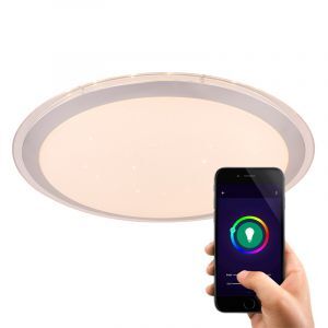 Vit modern smart taklampa metall, Vinay, 30W, RGBW LED