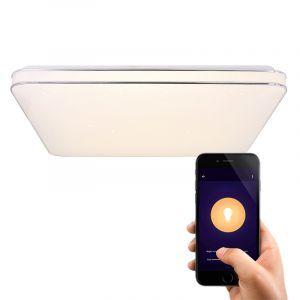 Vit smart taklampa metall, Alison, 48W, varm till kall vit justerbar LED
