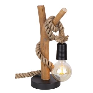 Trä rustik bordslampa rep, Nigoc