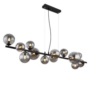 Svart design pendellampa matbord glas, Melinda