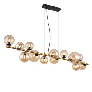 Bärnstensfärgad design fönsterlampa glas, Melinda