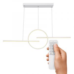 Vit design fönsterlampa metall, Wieger, 50W, varm till kall vit justerbar LED, met fjärrkontroll