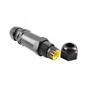 Svart Vattentät kabelkoppling IP68, max 3 x 1,5mm