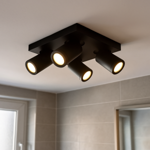 Modern spotlight tak svart, Kenan, IP44