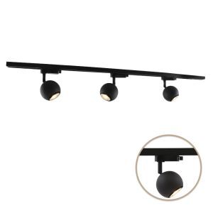 1M 1 fas skensystem svart + 3 Alco spotlights