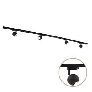 2M 1 fas skensystem svart + 4 Alco spotlights