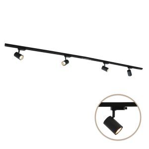 2M 1 fas skensystem svart + 4 Elena spotlights